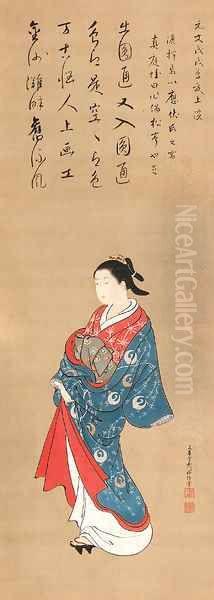 Courtesan Oil Painting by Nishikawa Sukenobu