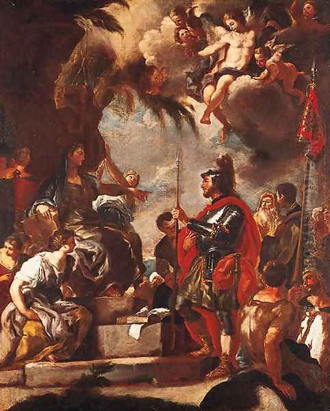 Deborah and Barak Oil Painting by Francesco Solimena