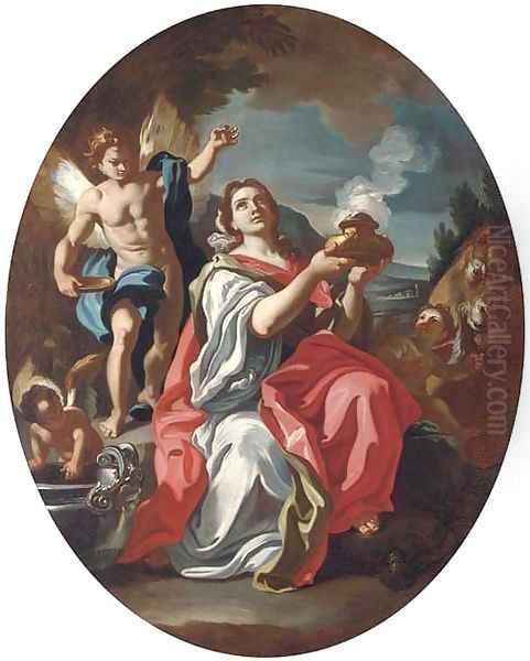 Pandora Oil Painting by Francesco Solimena