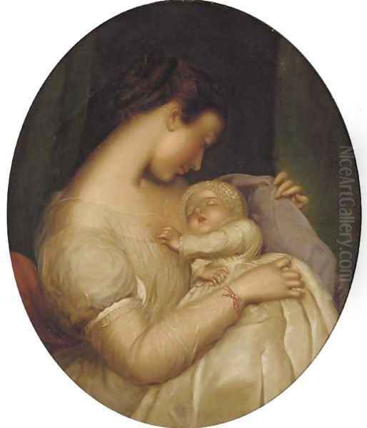 Mother and child Oil Painting by James Sant