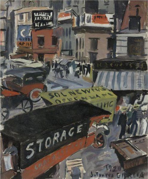 Fourteenth Street (business Town) Oil Painting by Joaquin Torres-Garcia