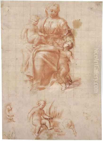 The Madonna and Child Oil Painting by Bernardino Gatti, Il Sojaro