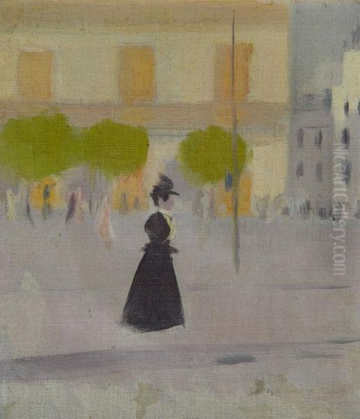 Paseo Al Amanecer-barcelona Oil Painting by Joaquin Torres-Garcia