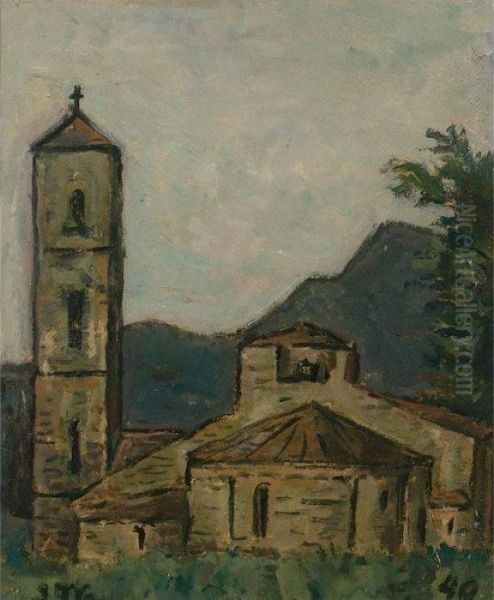 Iglesia Oil Painting by Joaquin Torres-Garcia