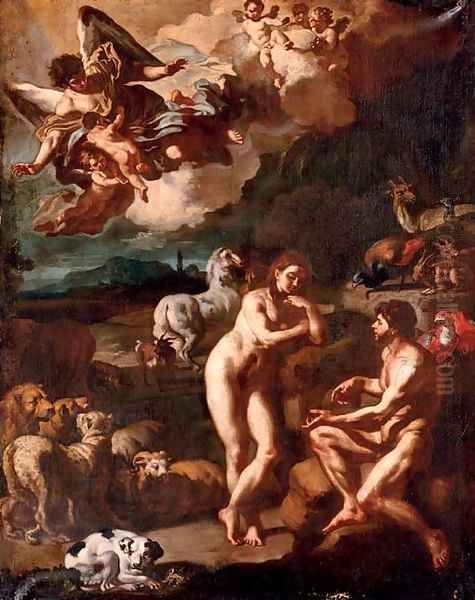 The Garden of Eden Oil Painting by Francesco Solimena Canale Di Serino