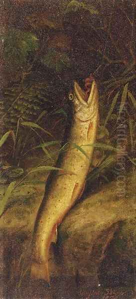 A hooked eel Oil Painting by Sanford Shayer