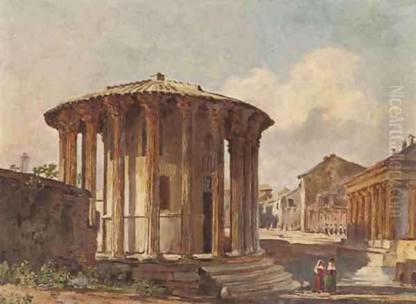 Temple of Vesta, Rome Oil Painting by Jacob George Strutt