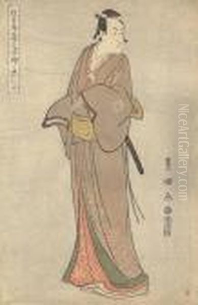 A Standing Figure Of The Actor Ichikawa Monnosuke Oil Painting by Toyokuni