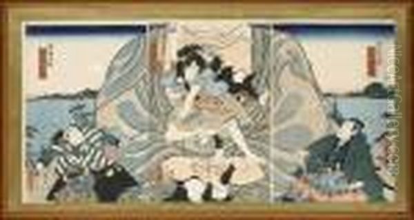 Kabuki Aators Oil Painting by Toyokuni