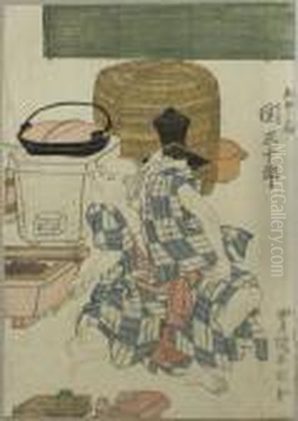 I . Seki Sanjuro Als Fischh?ndler Tsurifune Sabu In Einer K?che. Japan Oil Painting by Toyokuni