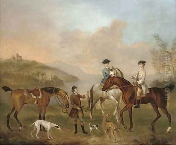 A coursing party in a landscape Oil Painting by James Seymour