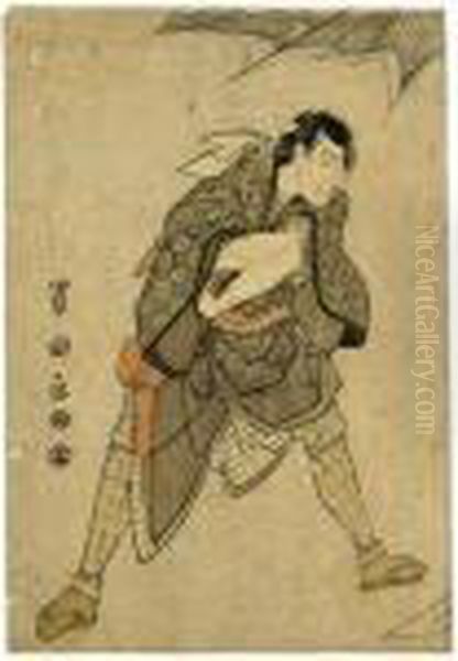 Two Prints: One Yakusha-e Of 
Morita Kan'ya In An Unidentified Role And Play And One Other Oil Painting by Toyokuni