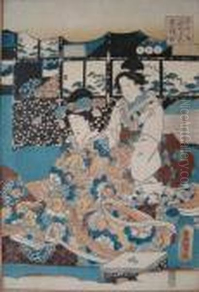 Musical Concert Oil Painting by Toyokuni