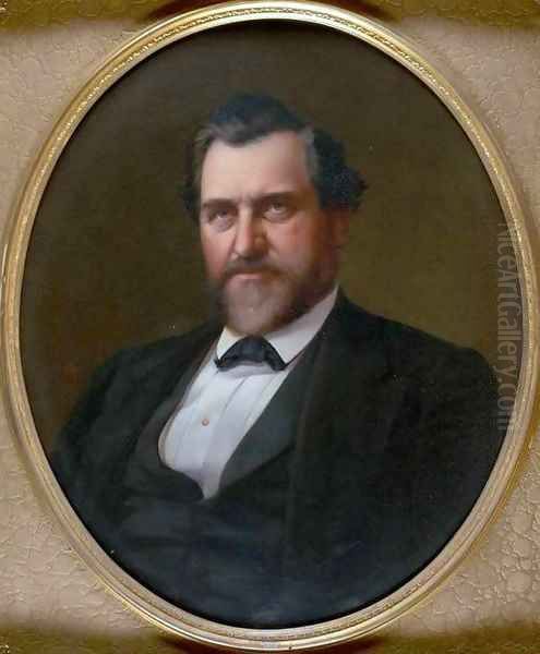 Portrait of Leland Stanford Oil Painting by Stephen William Shaw