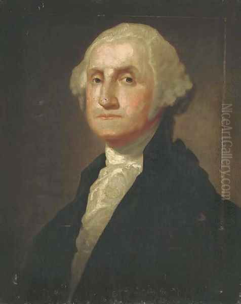 Portrait of a George Washington Oil Painting by Gilbert Stuart