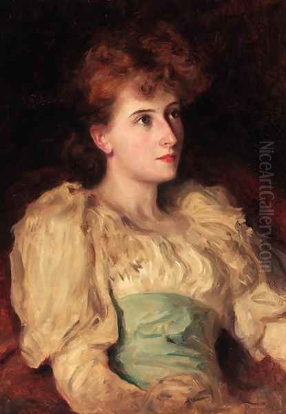 Portrait of a lady Oil Painting by Robert Herman Sauber