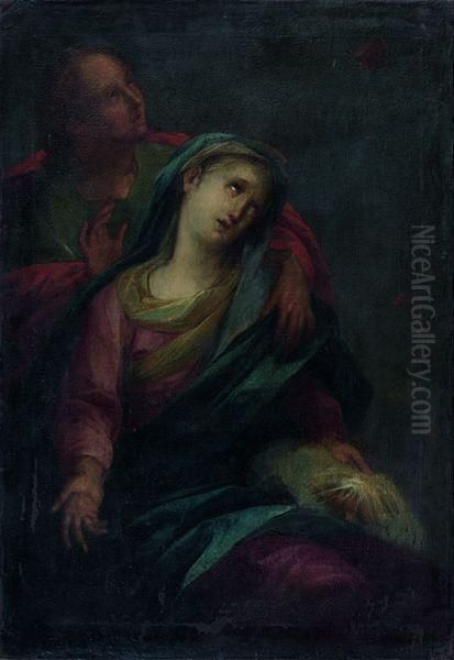 Vierge Soutenue Par Saint Jean Oil Painting by Francesco Trevisani