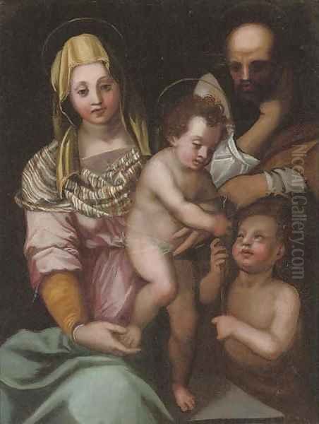 The Holy Family with Saint John the Baptist Oil Painting by Andrea Del Sarto