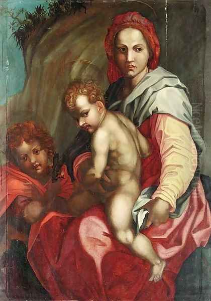 The Madonna and Child with the infant Saint John the Baptist Oil Painting by Andrea Del Sarto