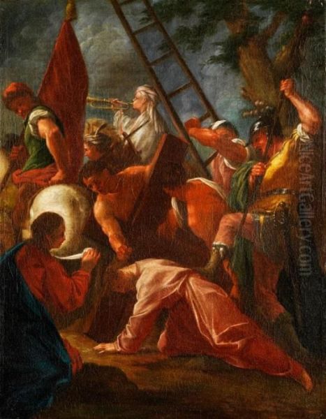 Jesus Fallt Unter Dem Kreuz Oil Painting by Francesco Trevisani