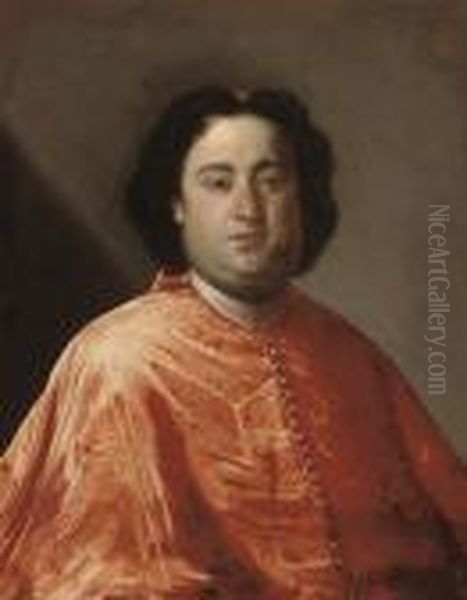 Portrait Of Cardinal Annibale Albani (1682-1751) Oil Painting by Francesco Trevisani