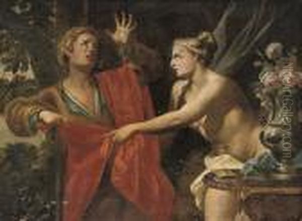 Joseph And Potiphar's Wife Oil Painting by Francesco Trevisani