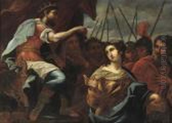 King Ahasveros Giving His Daughter Away To His Enemies Oil Painting by Francesco Trevisani