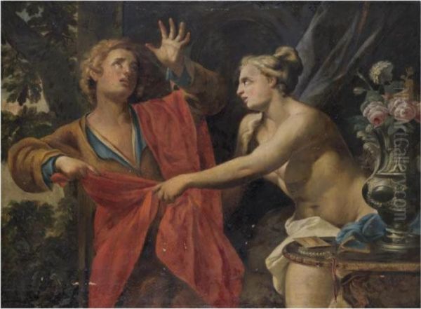 Joseph And Potiphar's Wife Oil Painting by Francesco Trevisani