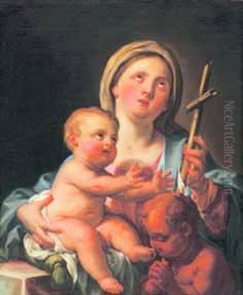 Madonna Con Bambino E San Giovannino Oil Painting by Francesco Trevisani