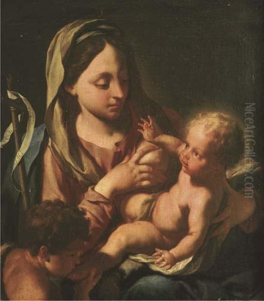 The Madonna And Child With The Infant Saint John The Baptist Oil Painting by Francesco Trevisani