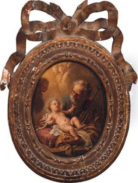 Saint Joseph And The Infant Christ Oil Painting by Francesco Trevisani