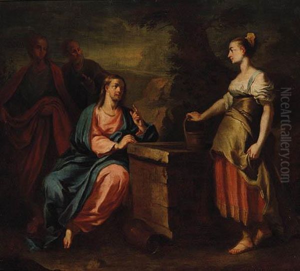 Christ And The Woman Of Samaria Oil Painting by Francesco Trevisani