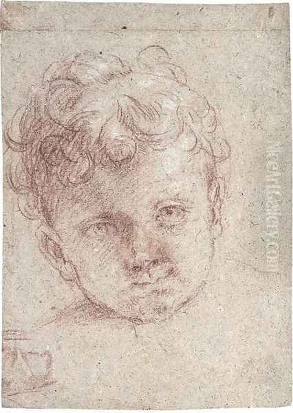 Head of a young child Oil Painting by Elisabetta Sirani