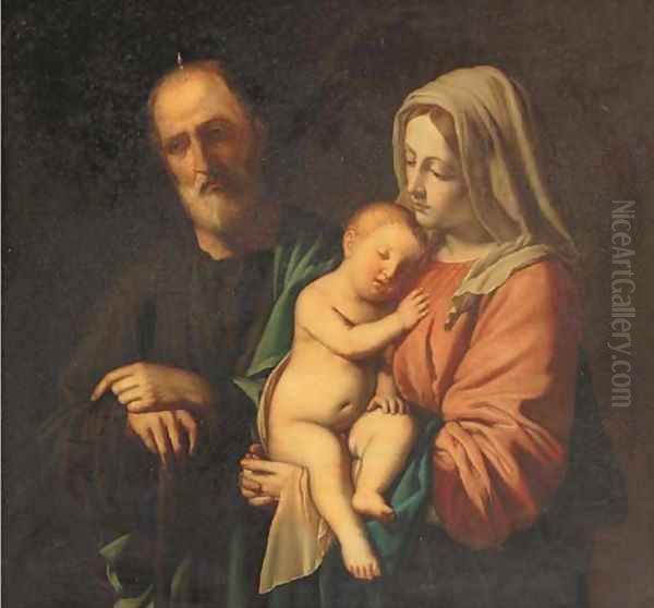 The Holy Family Oil Painting by Giovanni Baptista Salvi, Called Sasseferroto