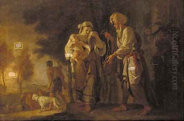 The Banishment of Hagar and Ishmael Oil Painting by Giovanni Camillo Sagrestani