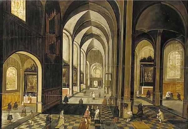 The interior of a gothic church, looking east Oil Painting by Hendrick van, the Younger Steenwyck