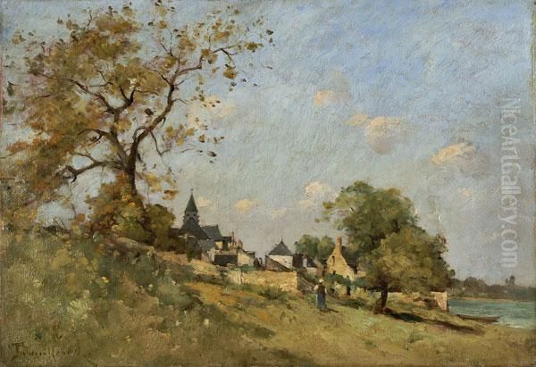 L'entree Duvillage De Candes Oil Painting by Paul Trouillebert