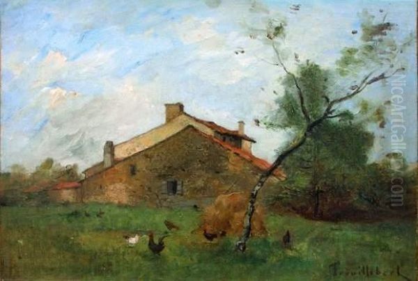 Paysage De Campagne Oil Painting by Paul Trouillebert