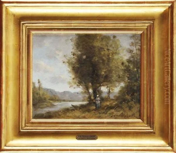 Femme Au Bord De La Riviere Oil Painting by Paul Trouillebert