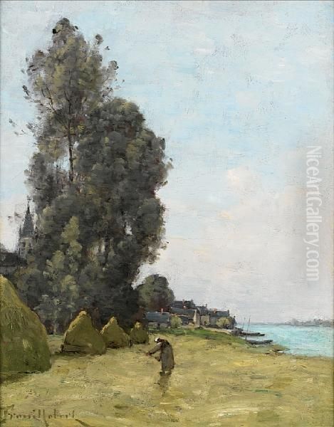 Meules Au Bord De La Riviere Oil Painting by Paul Trouillebert