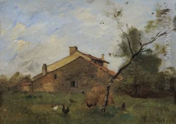 Ferme Dans La Campagne Oil Painting by Paul Trouillebert