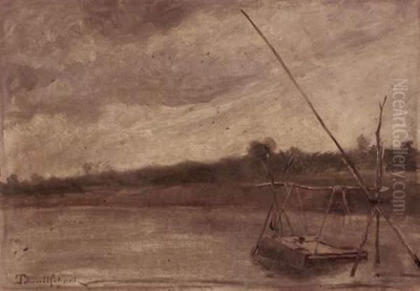 Bord De Riviere Oil Painting by Paul Trouillebert