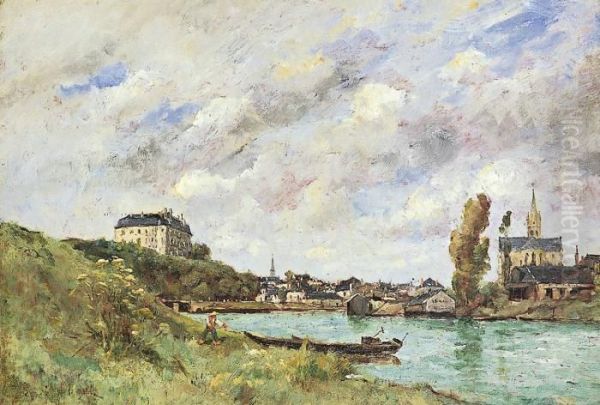 Chteau En Bord De Loire Oil Painting by Paul Trouillebert