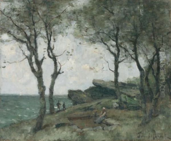 Pecheur Au Bord De La Mer Oil Painting by Paul Trouillebert