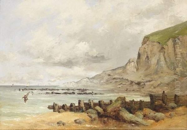 Pecheurs A Maree Basse Oil Painting by Paul Trouillebert