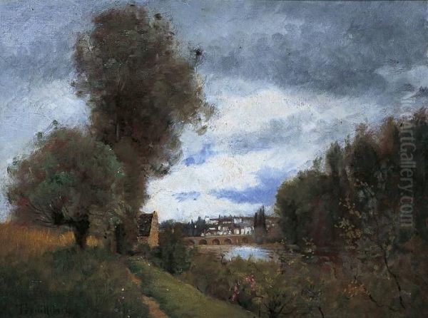 Paysage Des Bords De La Vienne Oil Painting by Paul Trouillebert