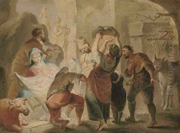 The Adoration of the Shepherds Oil Painting by Martin Johann Schmidt