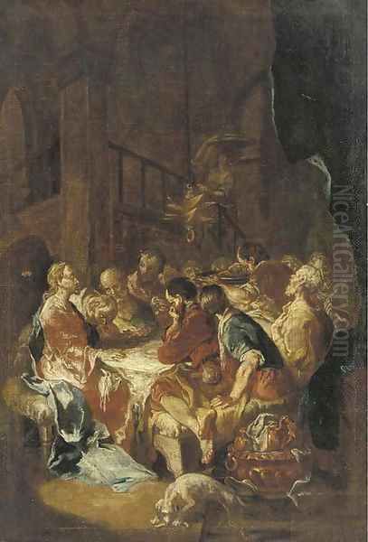 The Last Supper Oil Painting by Martin Johann Schmidt