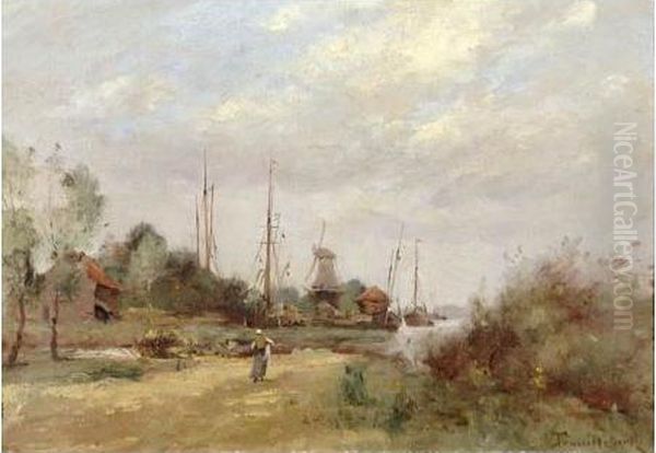 Paysage Hollandais Oil Painting by Paul Trouillebert