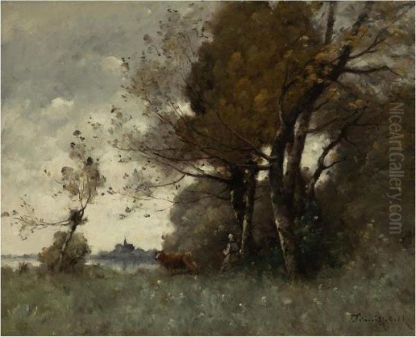 Autumn In Candes Oil Painting by Paul Trouillebert